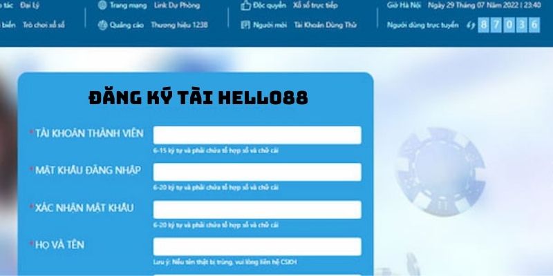 Hướng dẫn bạn mới tạo tài khoản tại HELLO88